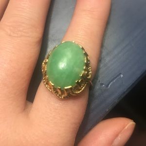 14k Gold Jade Ring